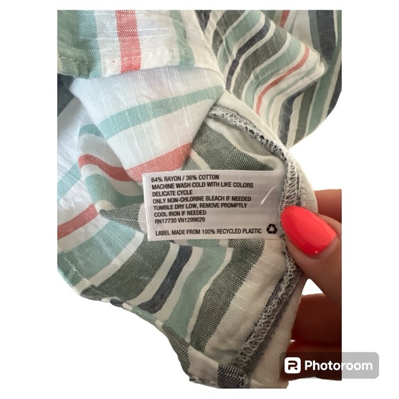 Knox Rose women’s striped peasant top size Large - Picture 6 of 6